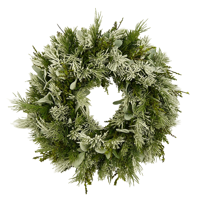 Tannenmischkranz mit Schnee und Salbei