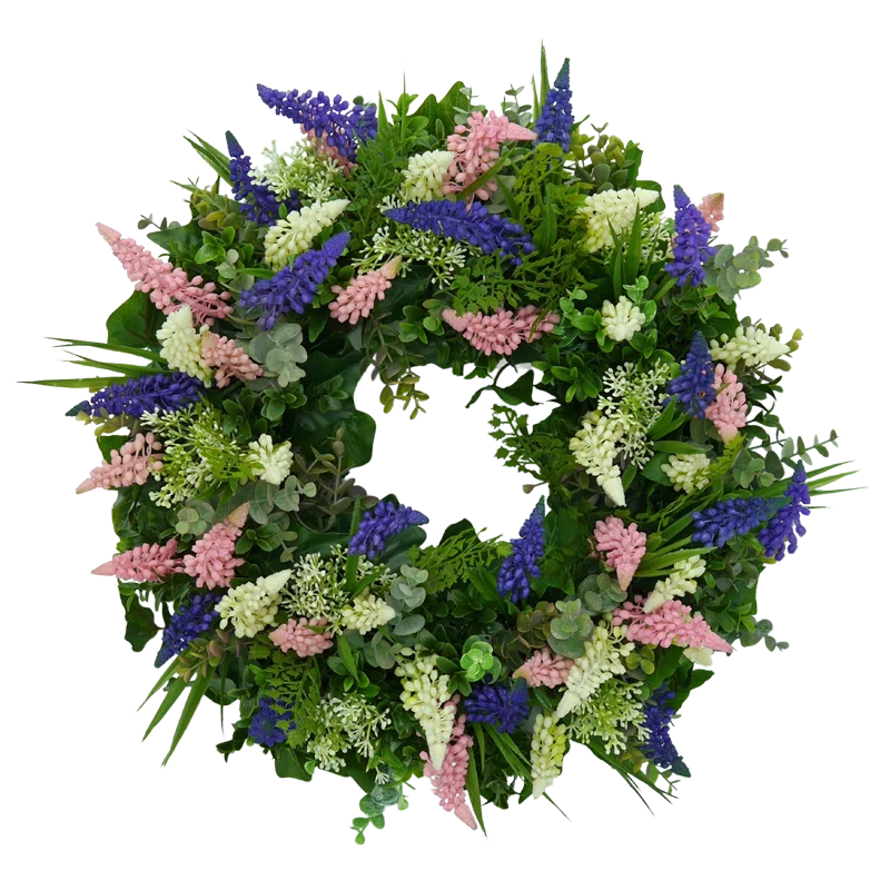 Blütenkranz Traubenhyazinthen mit Tulpen