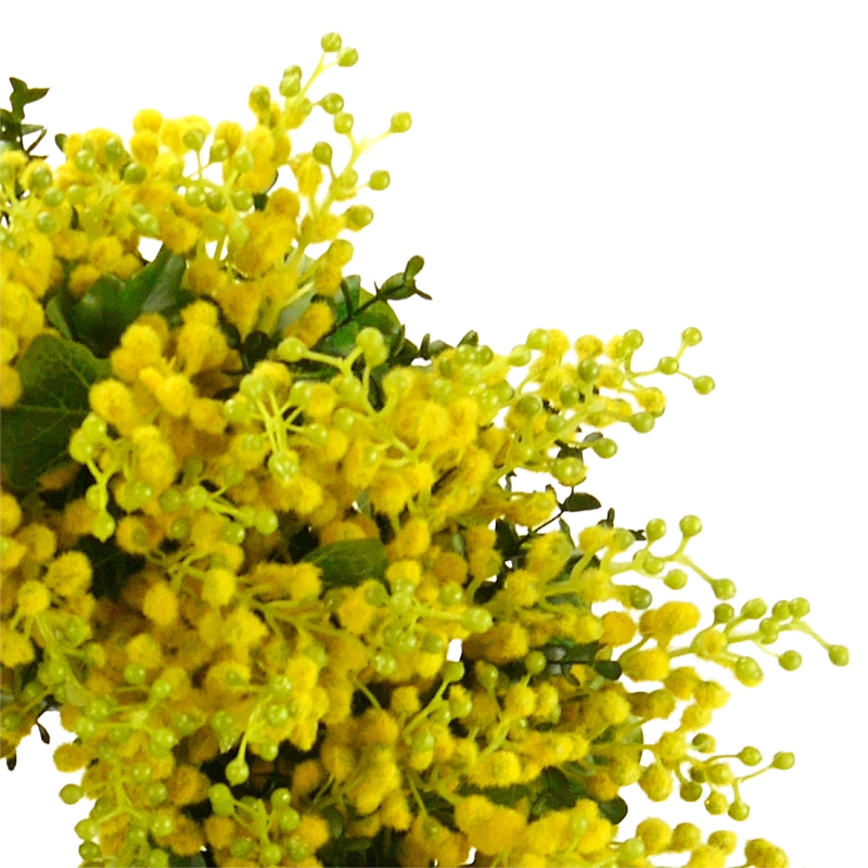 Blütenkranz Mimosen, handgefertigt, Ø ca. 45 cm - gelb