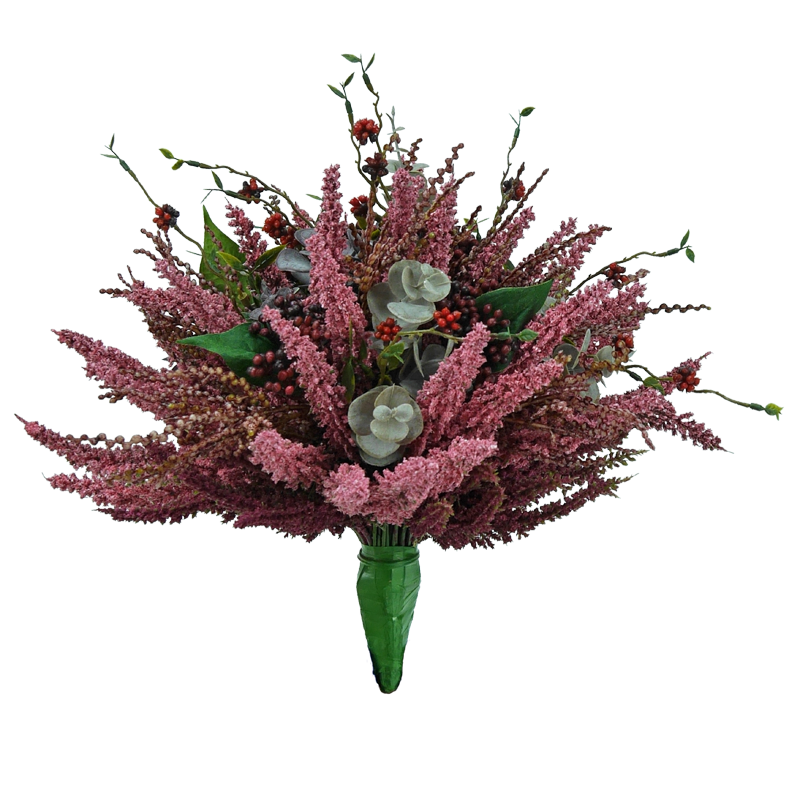 Strauß Erika mit Beeren, Höhe ca. 30 cm, Ø ca. 30 cm - bordeaux