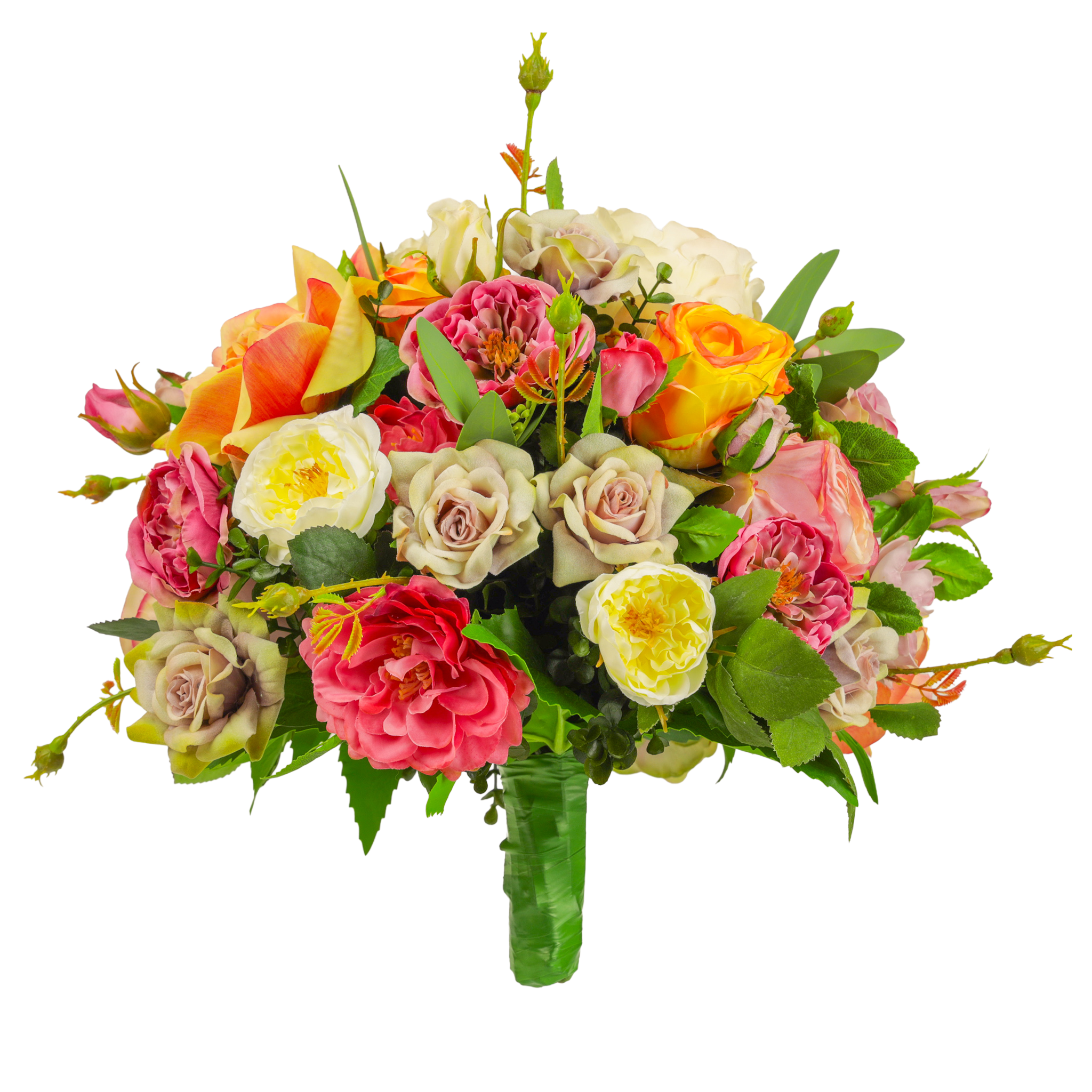 Strauß, gemischte Rosen mit Eukalyptus