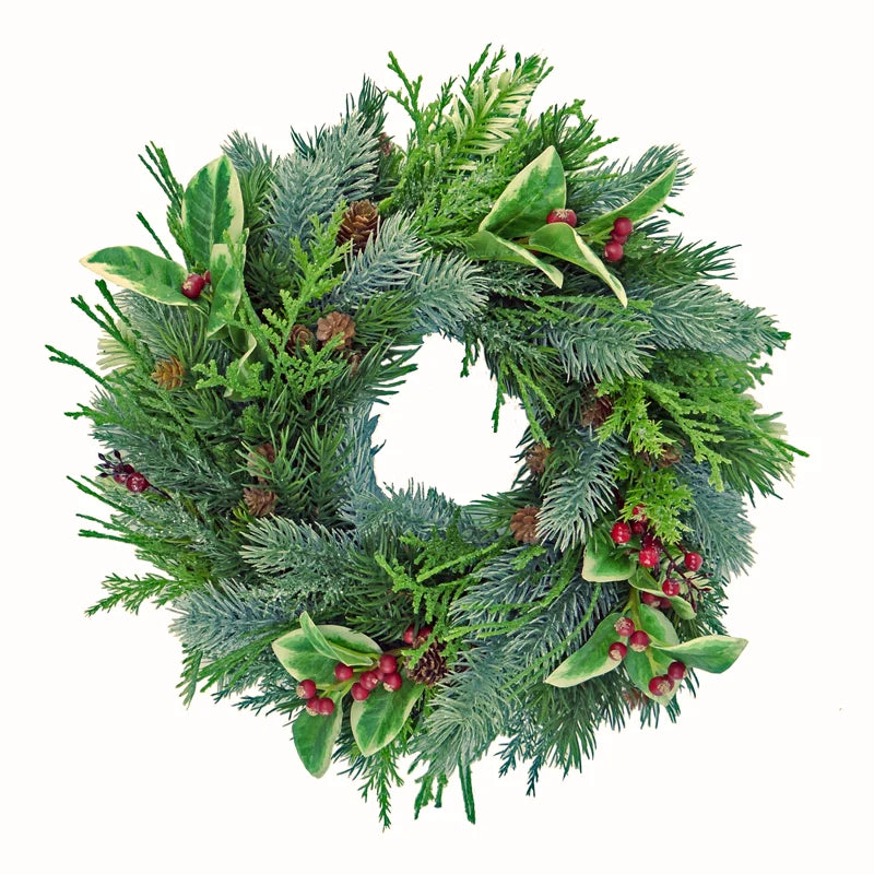 Mixed fir wreath with red berries