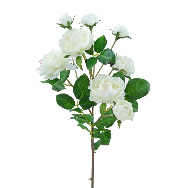 Rose mehrblütiger Ast, 51 cm - weiß