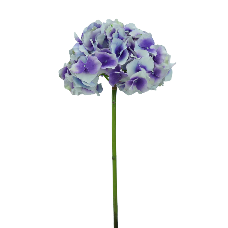 Hortensie, kurzer Stiel, 47 cm - lila/creme