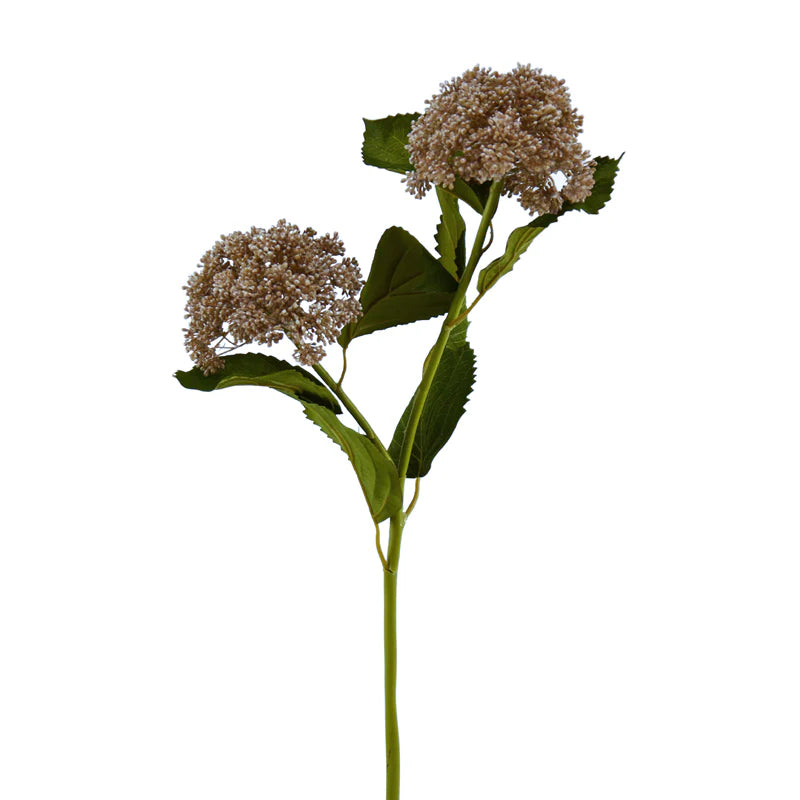 Hortensienknospenast mit Blättern, 64 cm - helllila