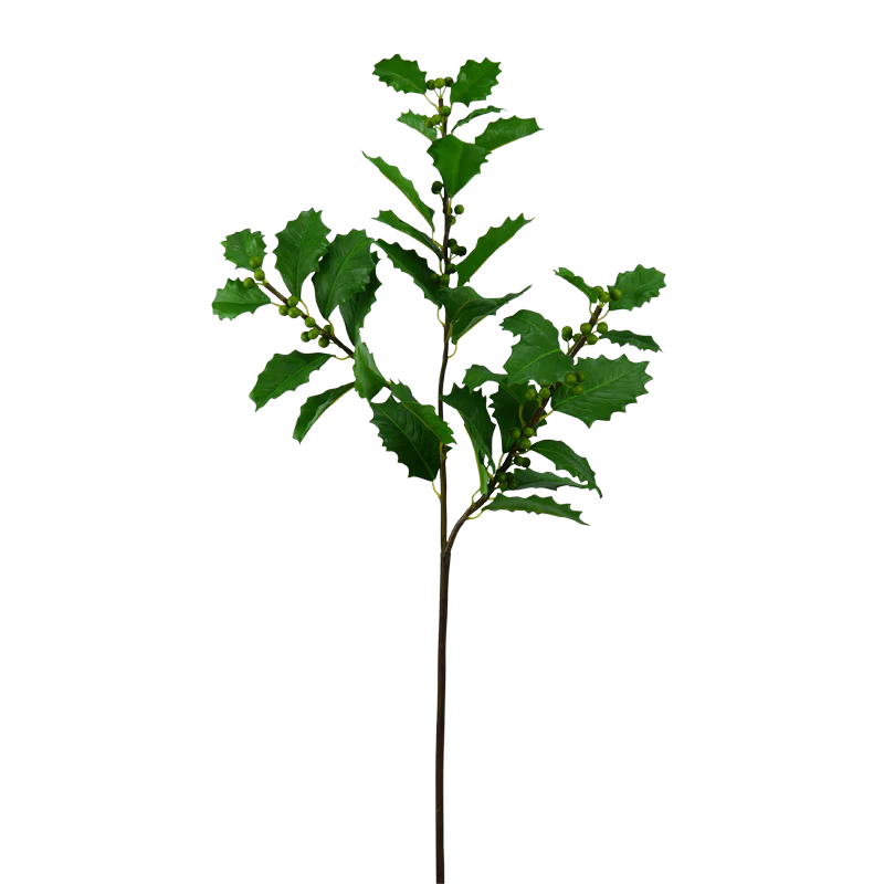 Ilex-Ast mit Beeren und Blättern, 83 cm - grün
