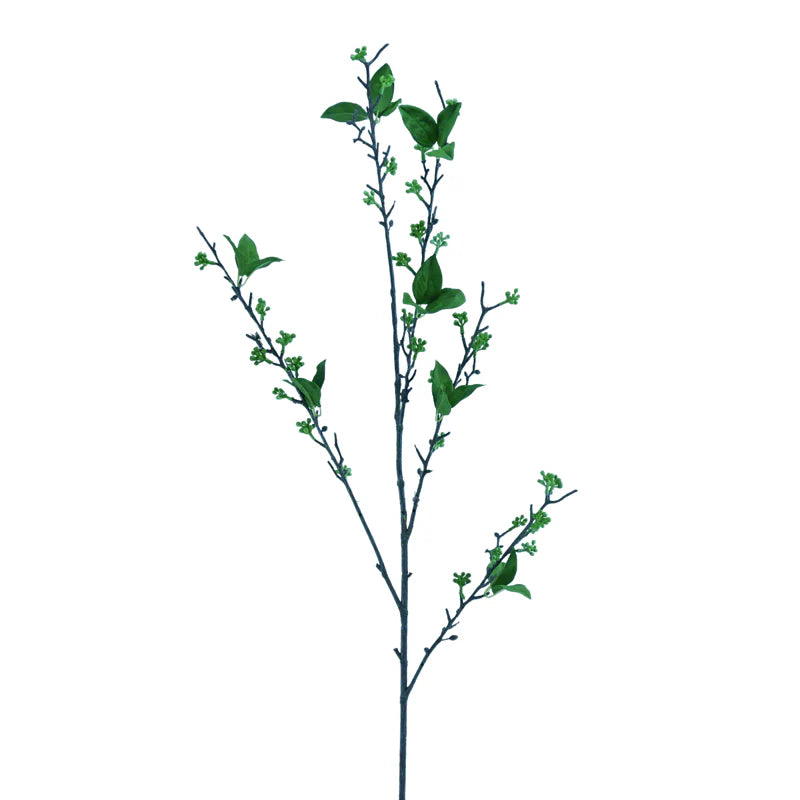Nelken-Ast mit Beeren und Blättern, 105 cm - grün