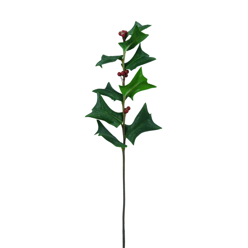 Ilex-Ast mit Beeren und Blättern, 40 cm - rot