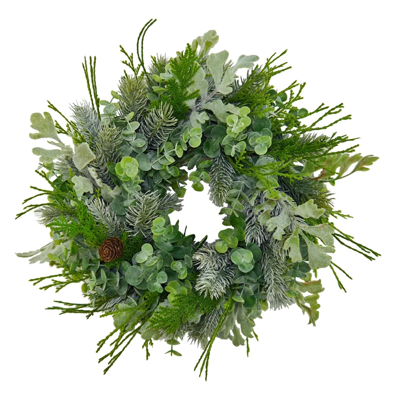 Wreath with silver fir and eucalyptus