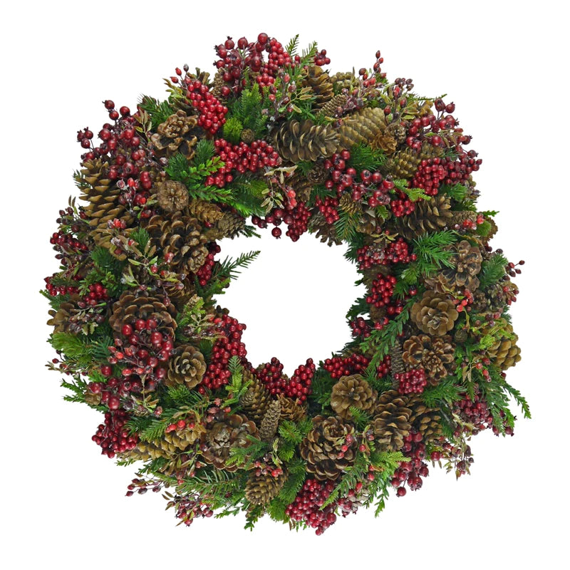 Fir wreath with cones and berries