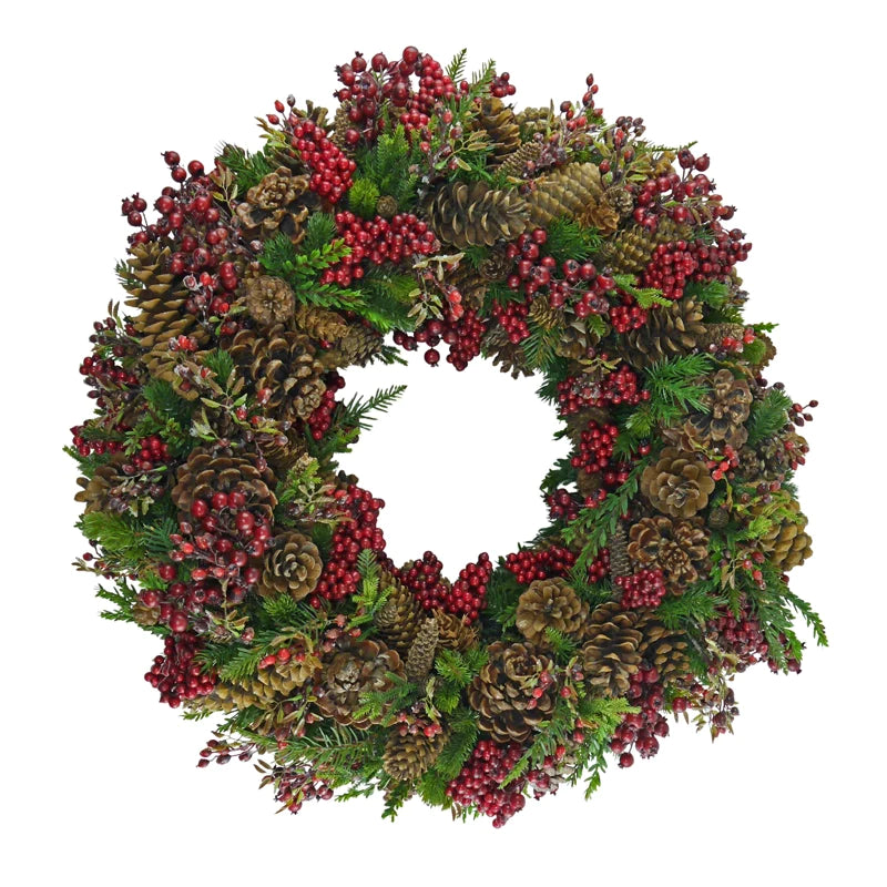 Fir wreath with cones and berries