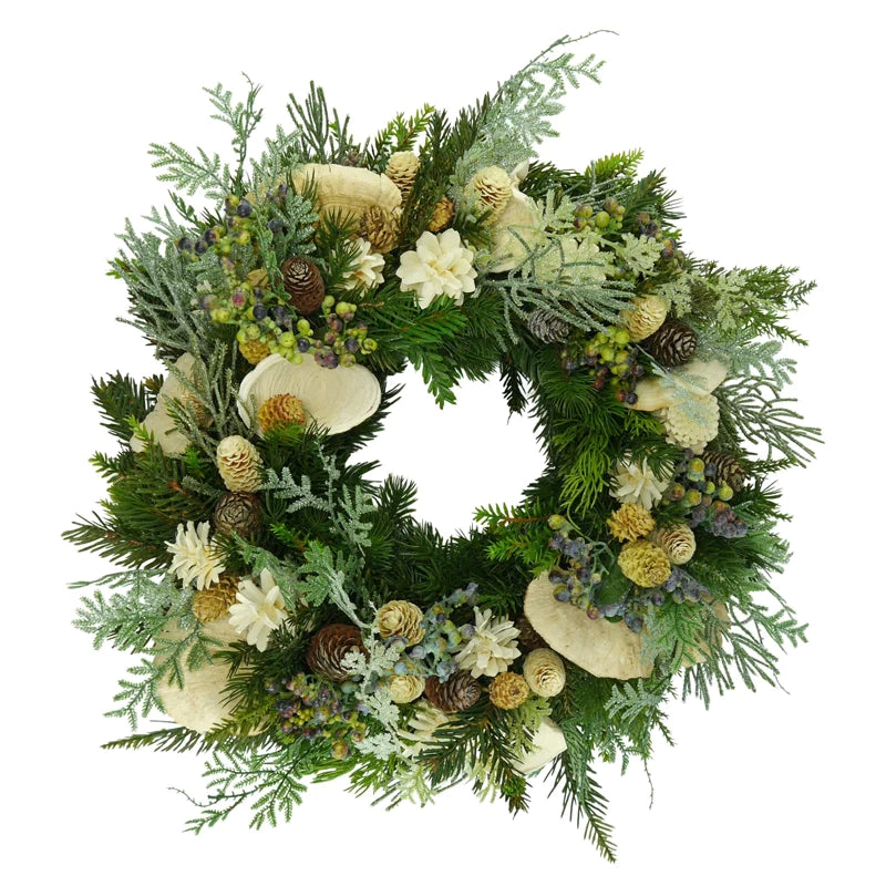 Fir wreath with cones and berries