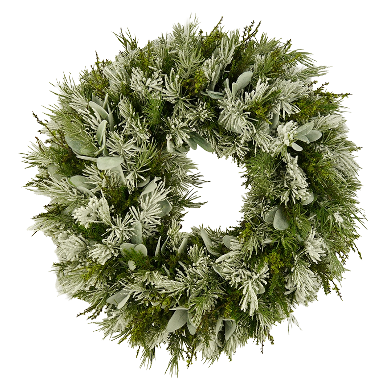 Tannenmischkranz mit Schnee und Salbei
