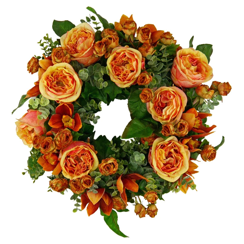 Flower wreath roses with orchids