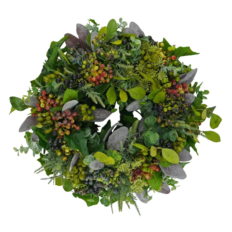 Berry wreath with dill and sage