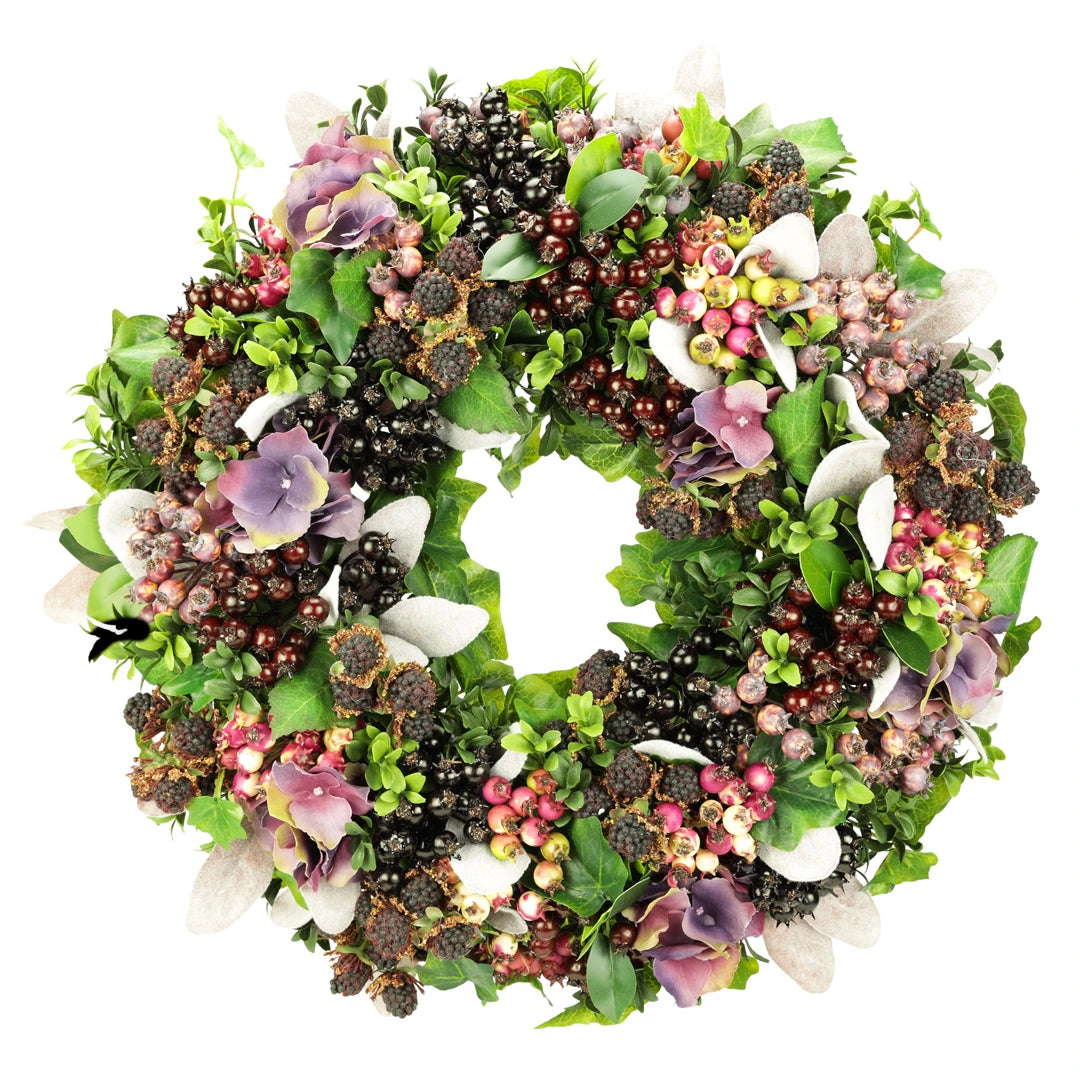 Kranz mit Beeren und Hortensien