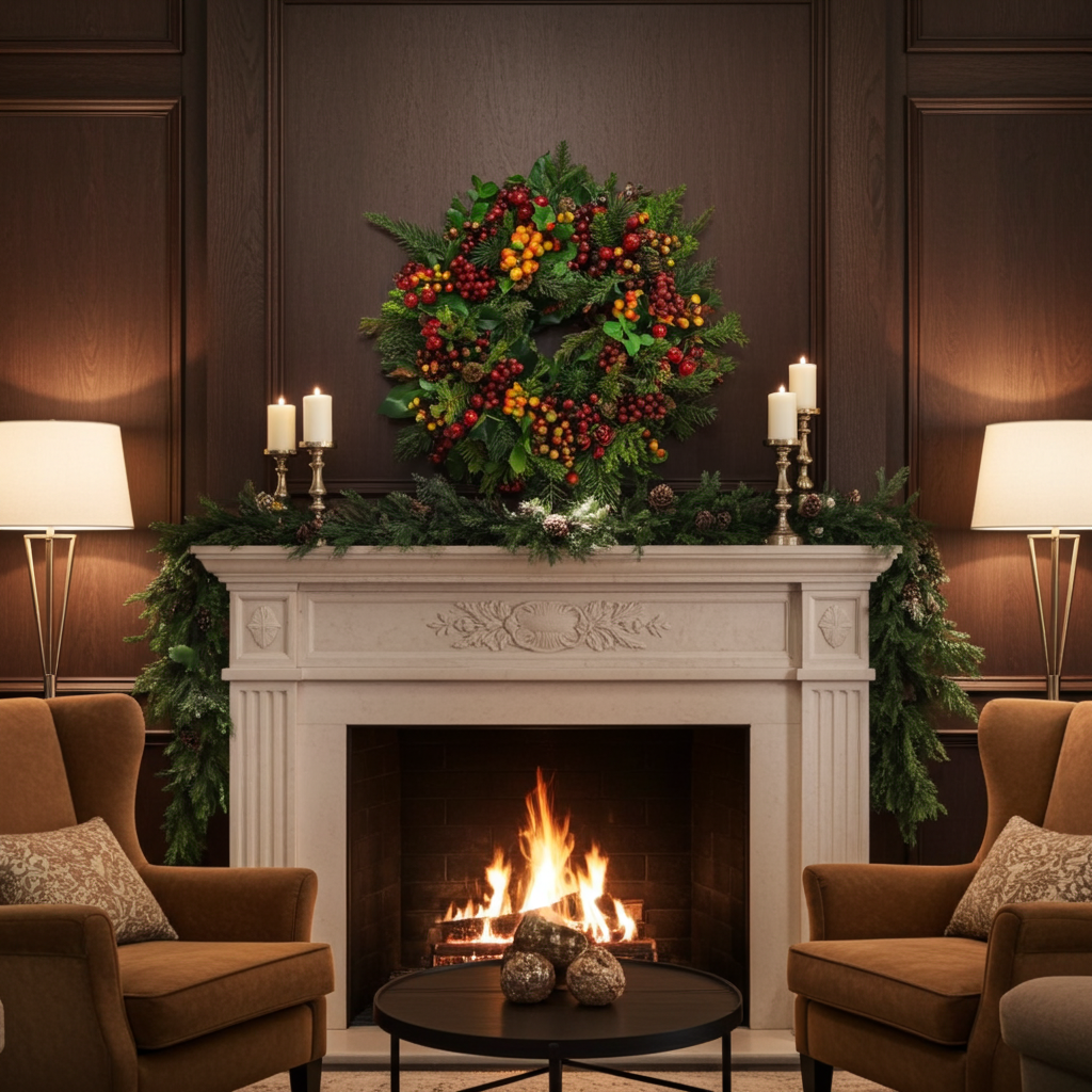 Beerenkranz mit Tanne