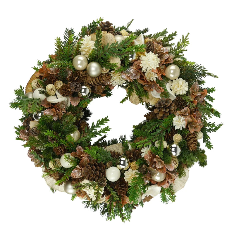 Fir wreath with cones and balls